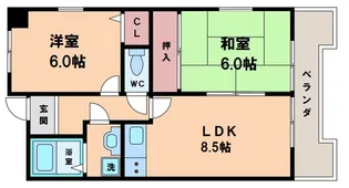 ヴァンクール住吉【5階】の間取り