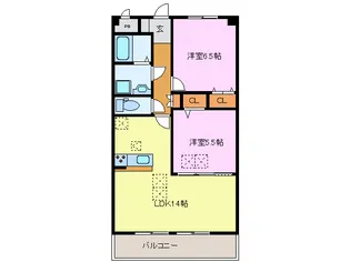 ルネスグラードI【2階】の間取り