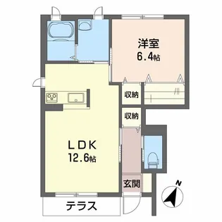 シャーメゾンアンソレイュ【1階】の間取り