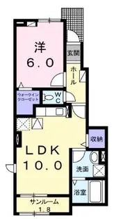 クォーレ悠【1階】の間取り