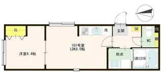 Six Base Nishiarai【1階】の間取り
