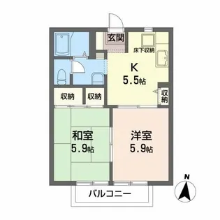 メゾンパークスVIII【1階】の間取り