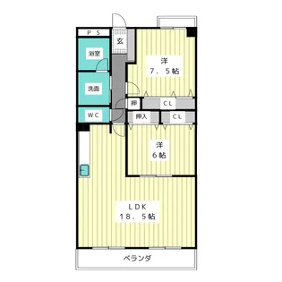 ビーオーズ平池【3階】の間取り