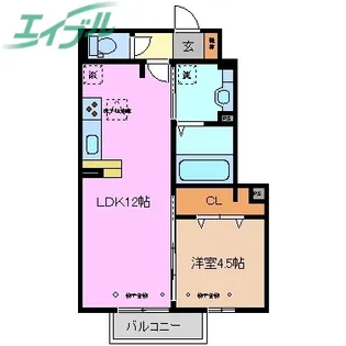 カーザ ヴィータ【1階】の間取り