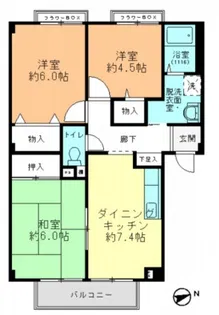 フォブール木谷【1階】の間取り