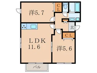 Sフラット【2階】の間取り