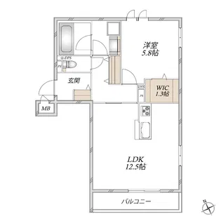 (仮称)新座市東北メゾン【3階】の間取り