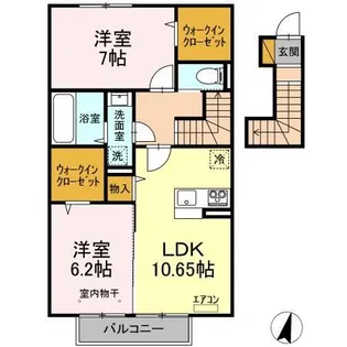 ゴルフォデコリナB【2階】の間取り