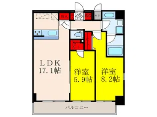 クローバー・テラス吹田【2階】の間取り