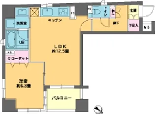 カスタリア人形町II【3階】の間取り