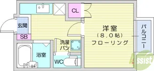 サングレート鈎取C【1階】の間取り