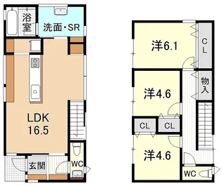 石川県金沢市南四十万3【一戸建】の間取り