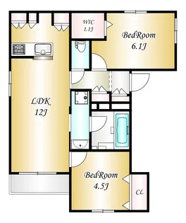 コンピアチェーヴォレ【3階】の間取り