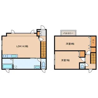 富岡町2丁目26番1棟2戸の間取り