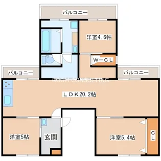 鹿児島県鹿児島市希望ヶ丘町【マンション】の間取り