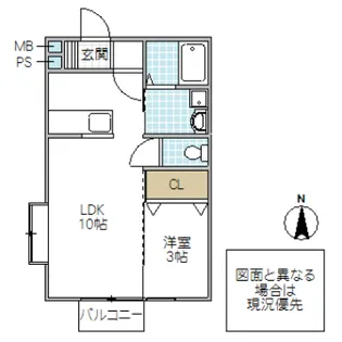 リベール浜田【1階】の間取り