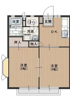 2DKの間取り画像