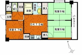 広島県広島市中区舟入南4【マンション】の間取り