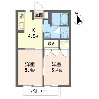 フレグランス逢瀬II【1階】の間取り