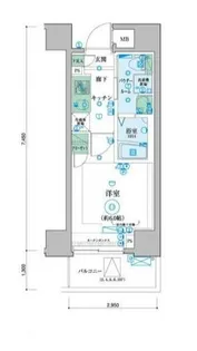 神奈川県横浜市中区末吉町1【マンション】の間取り