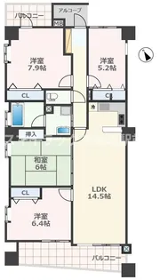 熊本県熊本市中央区水道町【マンション】の間取り