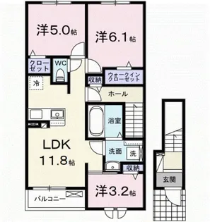 フォレストヒルズB【2階】の間取り