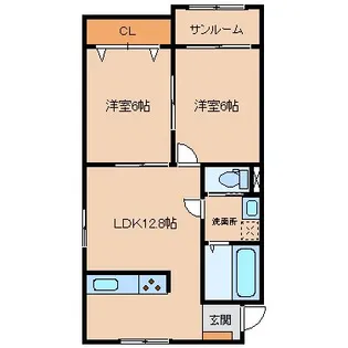 コンチネンタル轡田【2階】の間取り