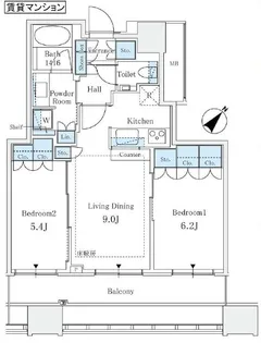 東京都中央区月島1【マンション】の間取り