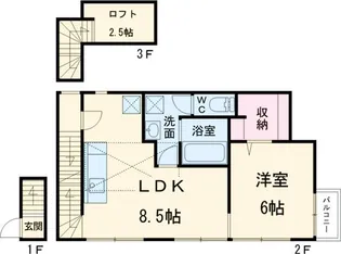 無添加タウン葛飾B棟【2階】の間取り
