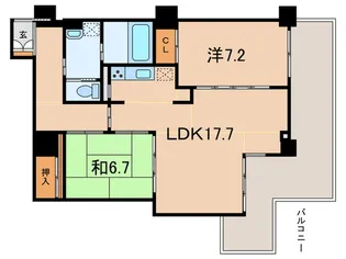 2LDKの間取り画像