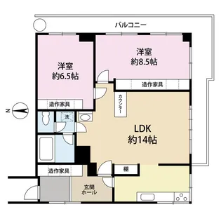 2LDKの間取り画像