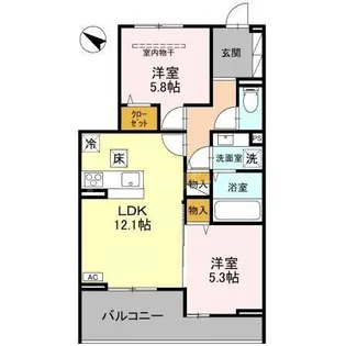 サイカチ【2階】の間取り