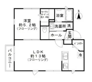 ブリランテ千鳥町【1階】の間取り