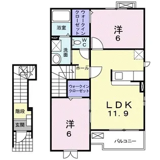 広島県福山市神村町【アパート】の間取り