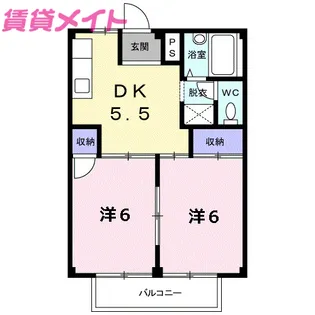 シティハイツ黒宮【2階】の間取り