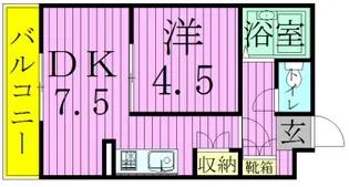 ジュネパレス松戸第21【1階】の間取り