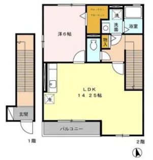 ウィスタリア・ガーデンB【2階】の間取り