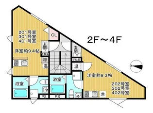 アンソレイエ平和台【2階】の間取り