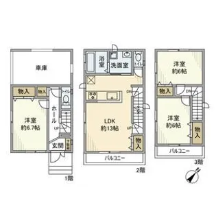 神奈川県川崎市川崎区昭和2【一戸建】の間取り