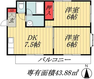 千葉県市川市鬼高2【マンション】の間取り