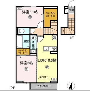 ロイヤルタウン上峰C【2階】の間取り