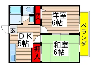 ハイム新和B棟【1階】の間取り
