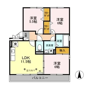 パルティール ハイツ【3階】の間取り