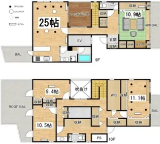 LYON江戸堀【9階】の間取り