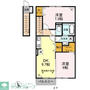 ダイヤモンド A【2階】の間取り