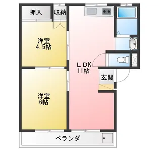 富士ハイツ【2階】の間取り