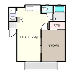 コーポイワミB【2階】の間取り