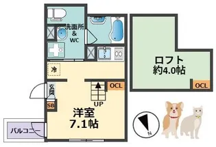 loulou今津(ルルイマヅ)【2階】の間取り