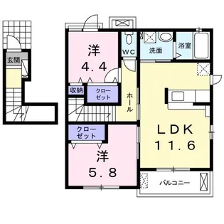 カームリー・レジデンス【2階】の間取り