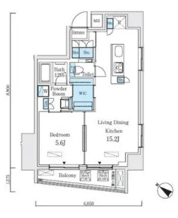アジュールテラス日本橋浜町【7階】の間取り